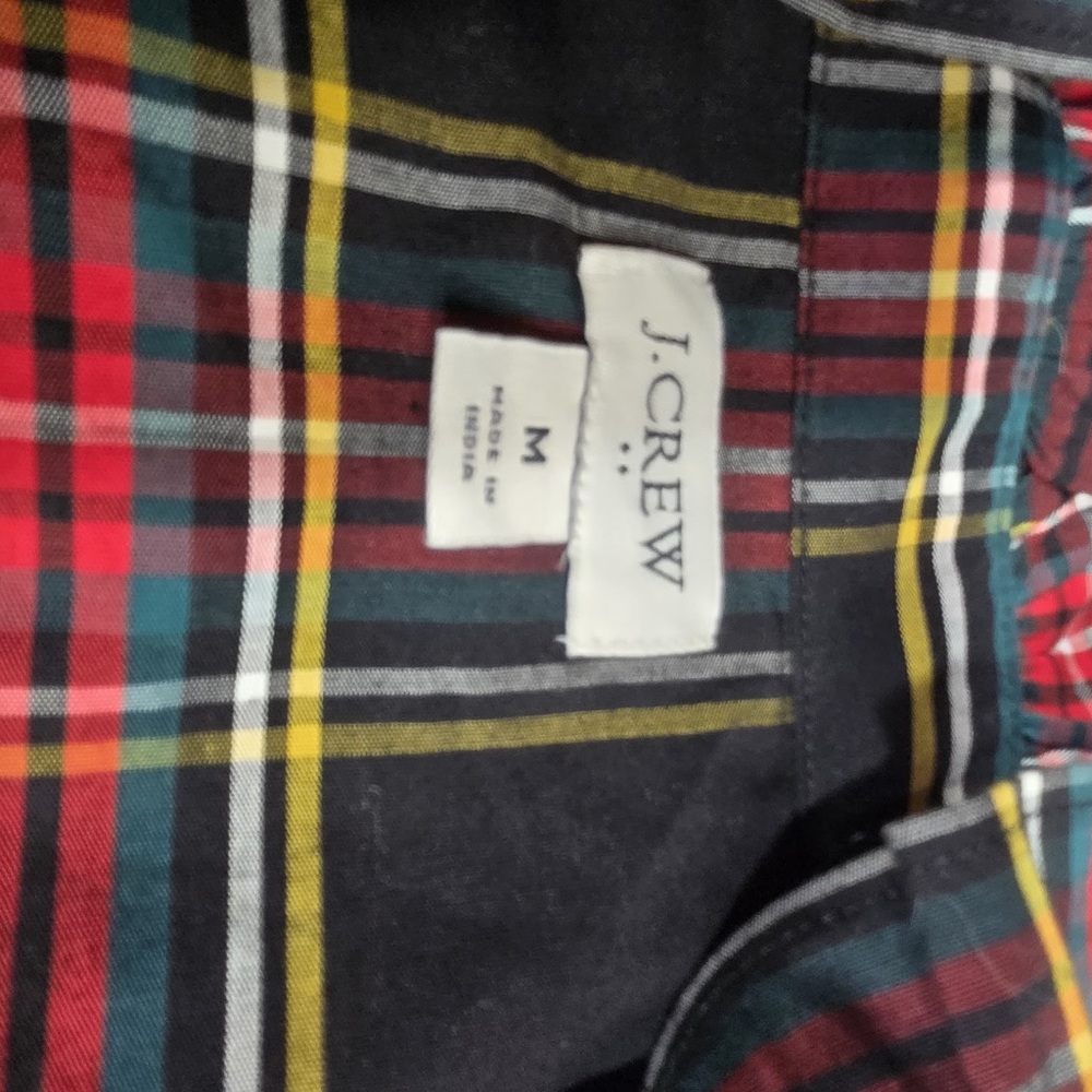 J. Crew Multicolor Plaid Shirt - Red, Green, black, Yellow